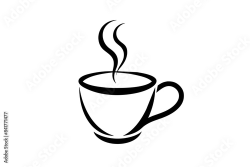 coffee cup line sketch tea icon vector illustration