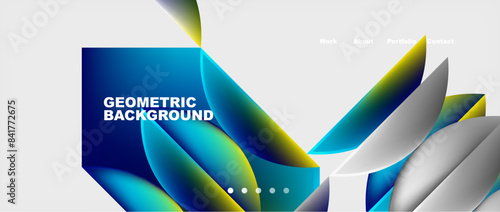 Colorful gradients with abstract geometric shapes. Vector Illustration For Wallpaper, Banner, Background, Card, Book Illustration, landing page