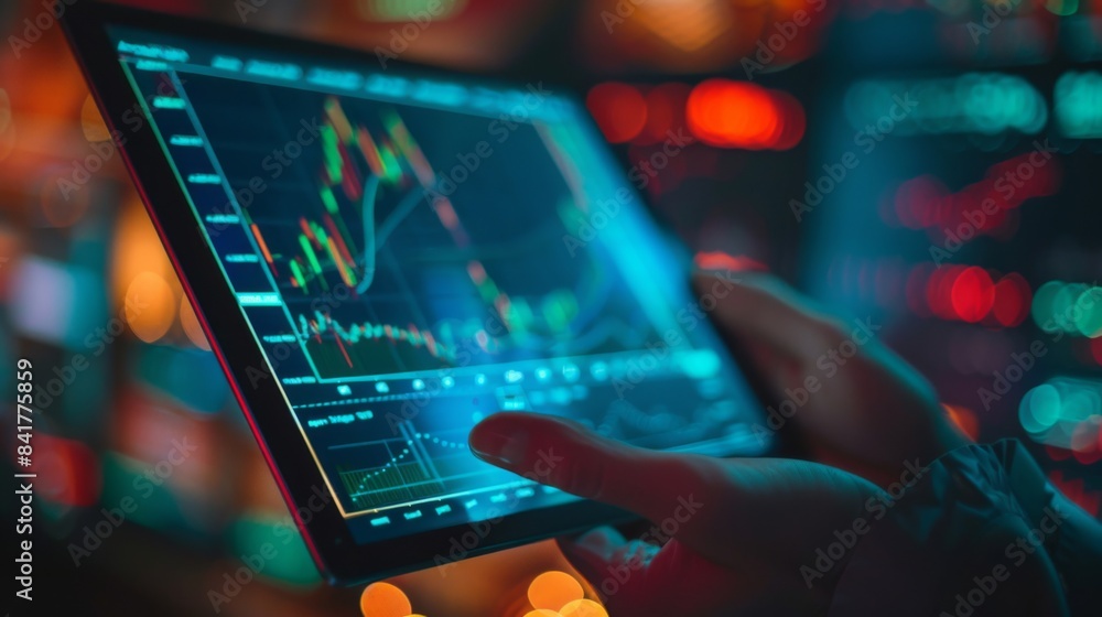 A close-up of hands holding a business report with a detailed line graph showing market performance. A close-up of hands holding a business report with a detailed line graph showing market performance.