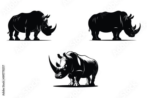 Rhinoceros Vector Silhouette Illustration