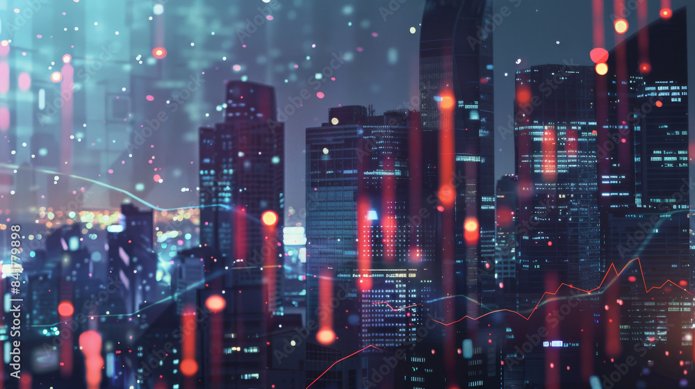 A futuristic cityscape at night, overlaid with digital financial data, charts, and glowing lights, representing modern finance and technology. Futuristic Cityscape with Digital Financial Data
A futuristic cityscape at night, overlaid with digital financial data, charts, and glowing lights, representing modern finance and technology. Futuristic Cityscape with Digital Financial Data