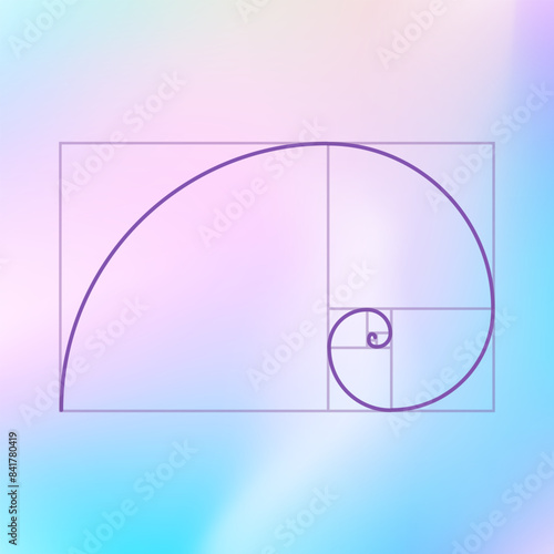 Fibonacci sequence, golden spiral Background, Golden ratio proportion