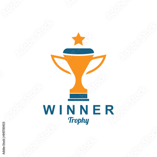 trophy logo vector design  trophy logo for tournament winners and championship awards