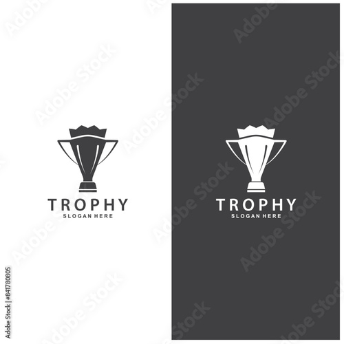 trophy logo vector design trophy logo for tournament winners and championship awards