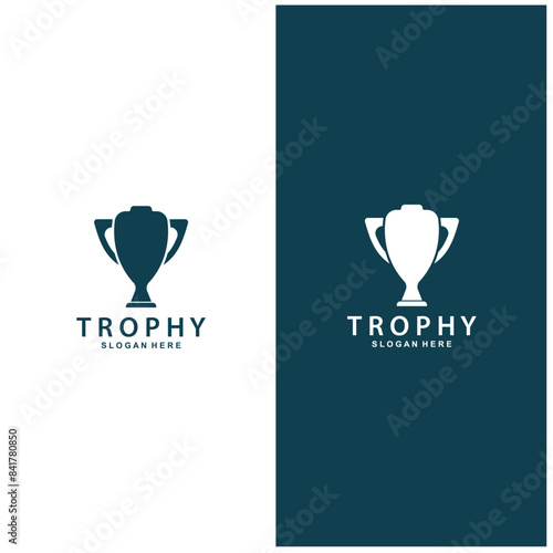 trophy logo vector design  trophy logo for tournament winners and championship awards