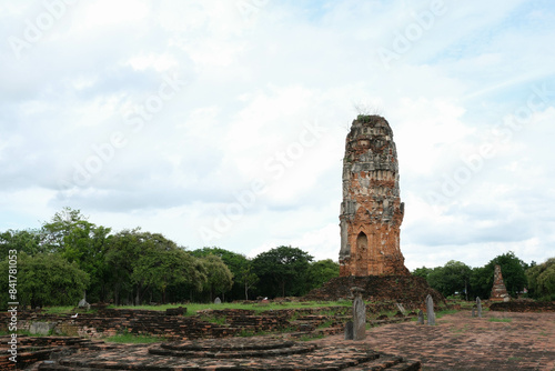 Laterite Phra Pang of Lokayasutharam Temple. photo