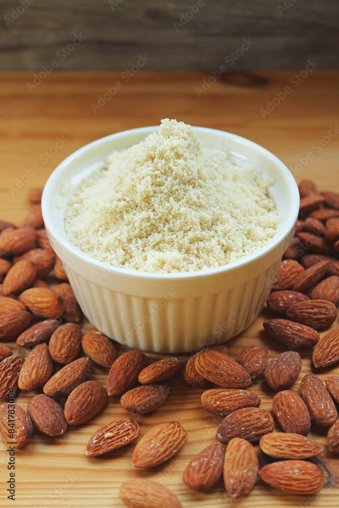 Almond flour, finely ground almonds for gluten free baking ingredient Almond flour, finely ground almonds for gluten free baking ingredient