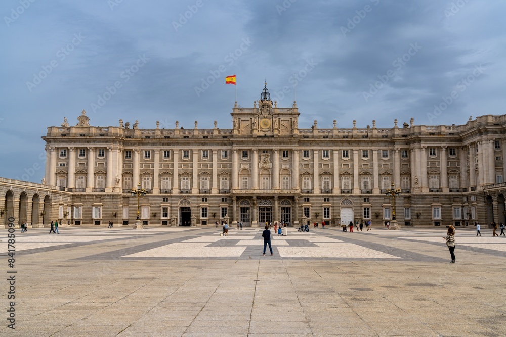Fototapeta premium view of the courtyard and royal Spanish Palace in downtown Madrid