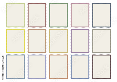 Hoja de iconos de sellos con marco de varios colores