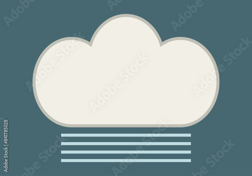 Nube con símbolo de niebla en fondo azul.