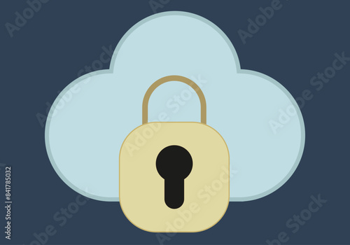 Seguridad en la nube representado con un candado y una nube.