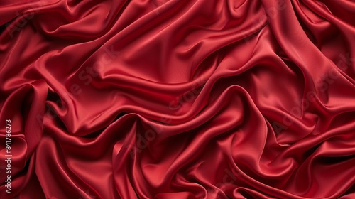 Elegant waves of red silk fabric  perfect backdrop for your design
