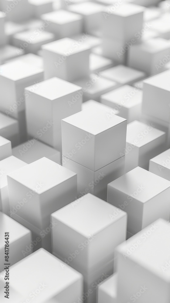 Abstract white cube blocks background creating a seamless 3D visual effect Abstract white cube blocks background creating a seamless 3D visual effect