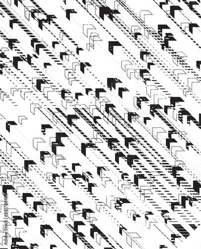 PrintFully editable vector element. Black and white abstract and grunge geometric pattern background. For jersey printing or sublimation sports. Diagonal design. Vector Format Illustration 