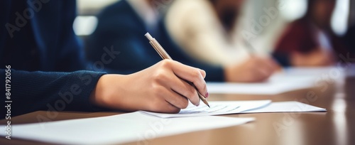 Young Student Writing in Classroom During Daytime