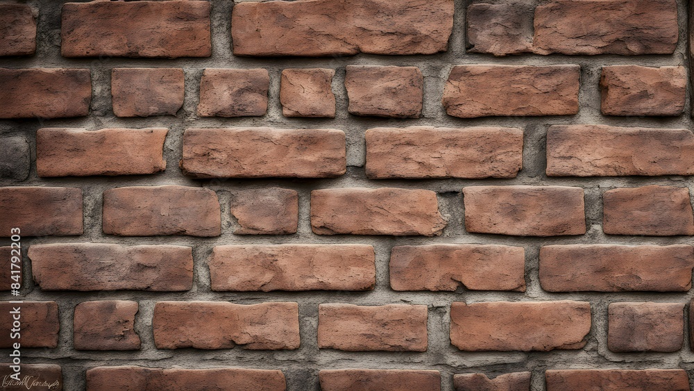 Obraz premium A brick wall with a few bricks missing