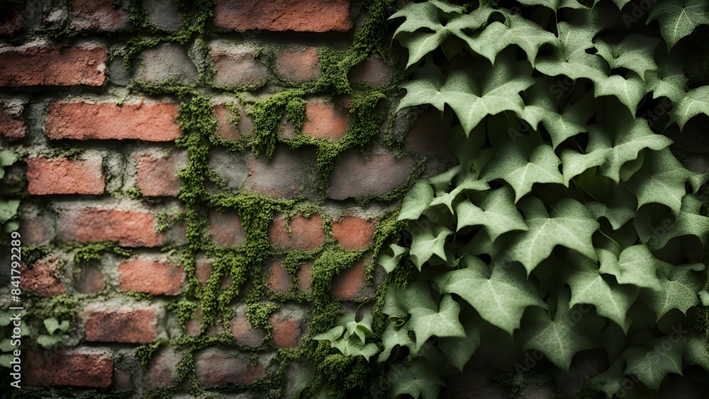 A brick wall covered in green ivy A brick wall covered in green ivy