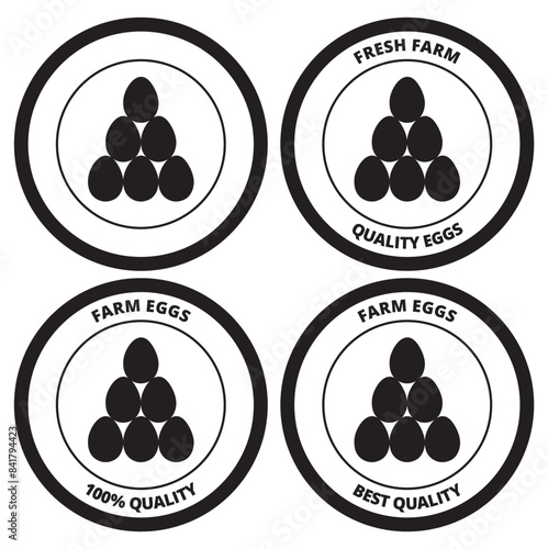  Pegatina de un logo con huevos. Vector