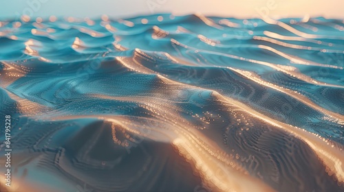 Close-up of textured desert sand dunes at sunset
