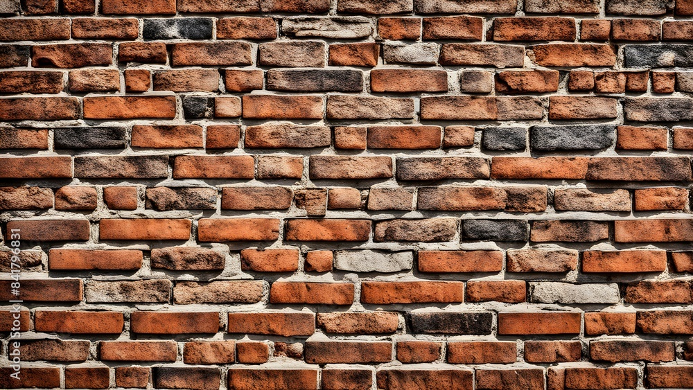 Fototapeta premium A brick wall with a brown and black color