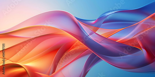 Abstract 3D Colorful Waves Background