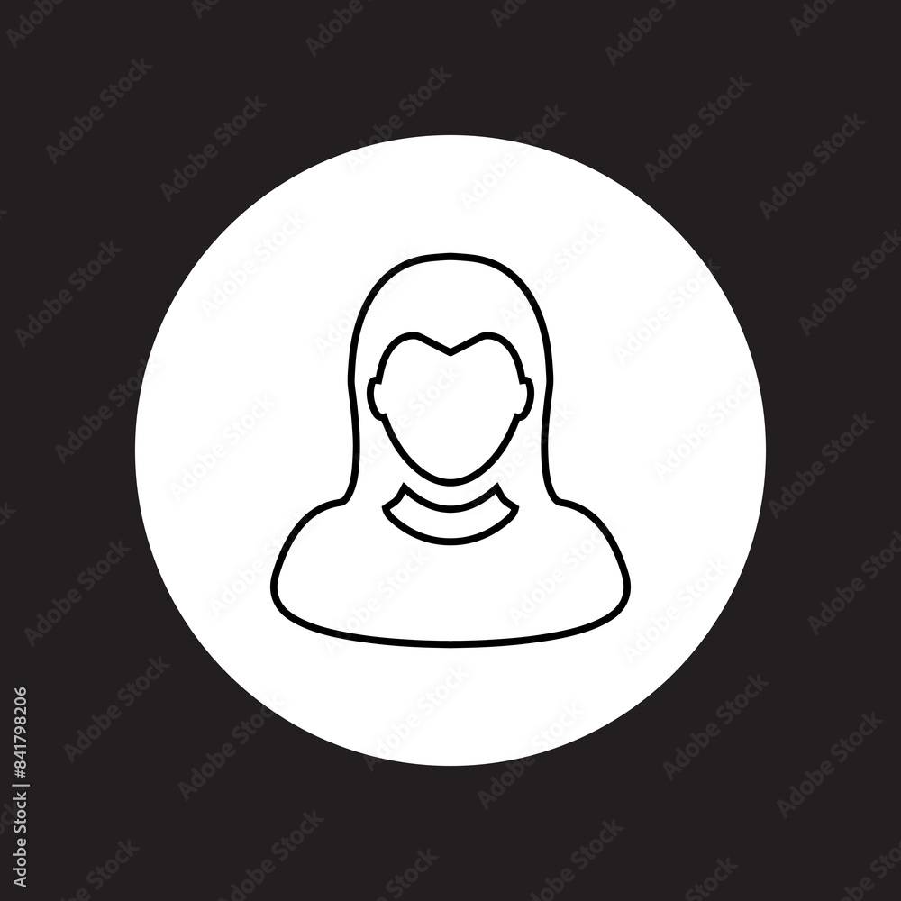 User icon vector. Profile mark logo design. Profile vector icon illustration in circle isolated on black background User icon vector. Profile mark logo design. Profile vector icon illustration in circle isolated on black background