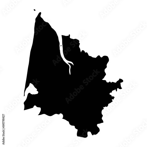 Gironde department map, administrative division of France. Vector illustration.