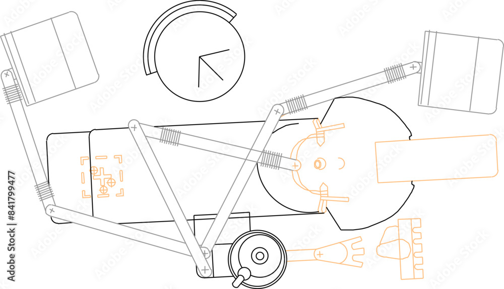 Vector silhouette illustration sketch design drawing of medical tools for disease identification for sick patients Vector silhouette illustration sketch design drawing of medical tools for disease identification for sick patients