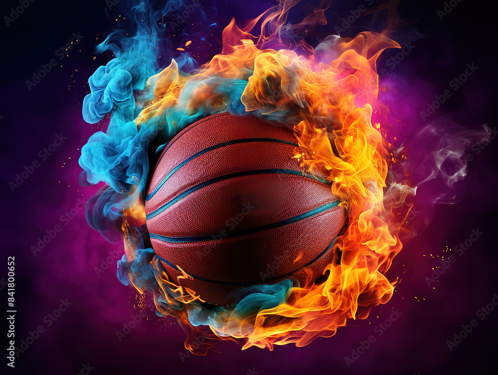 Illustration of a basketball in 3d style futuristic sports concept ai generation Illustration of a basketball in 3d style futuristic sports concept ai generation