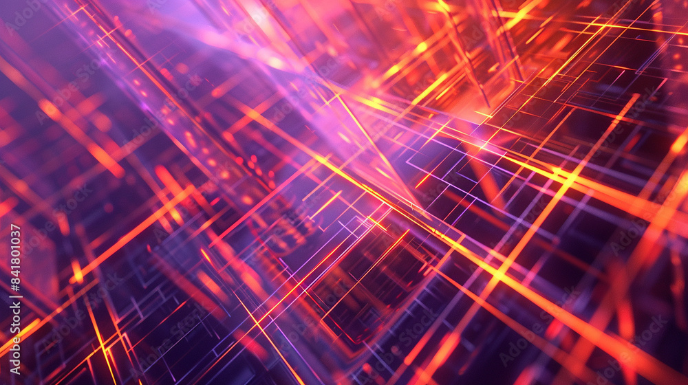 Orange and Purple glowing abstract geometric lines. PowerPoint and Business background. Orange and Purple glowing abstract geometric lines. PowerPoint and Business background.