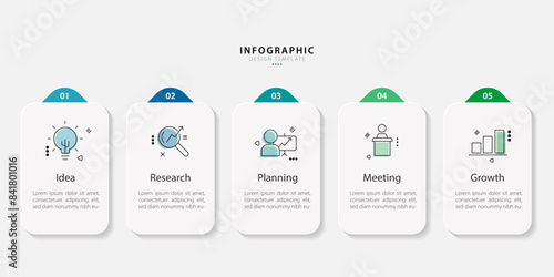Timeline Creator infographic template. 5 Step timeline journey, calendar Flat simple infographics design template. presentation graph. Business concept with 5 options, gantt vector illustration.