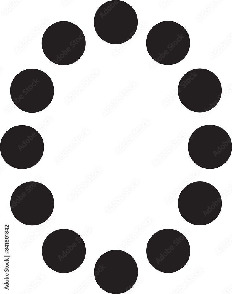 Fototapeta premium Oval frame dots black. Design element