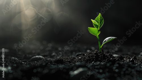 baby plant seedling on sunlight background