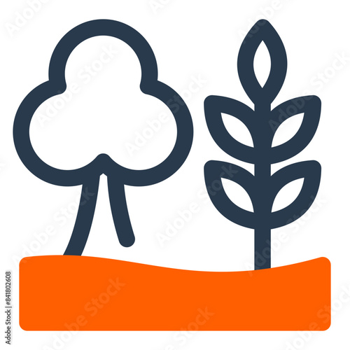 Agroforestry Integration in Farming Vector Icon Illustration