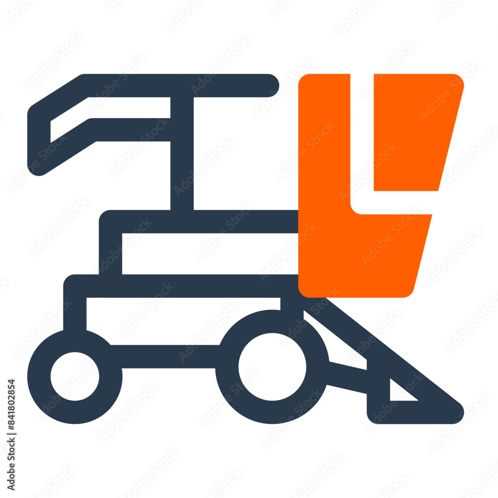 Harvester Technology Advancements Vector Icon Illustration Harvester Technology Advancements Vector Icon Illustration