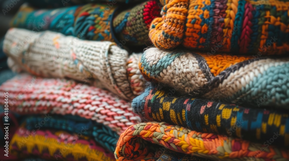 Pile of textiles background Pile of textiles background