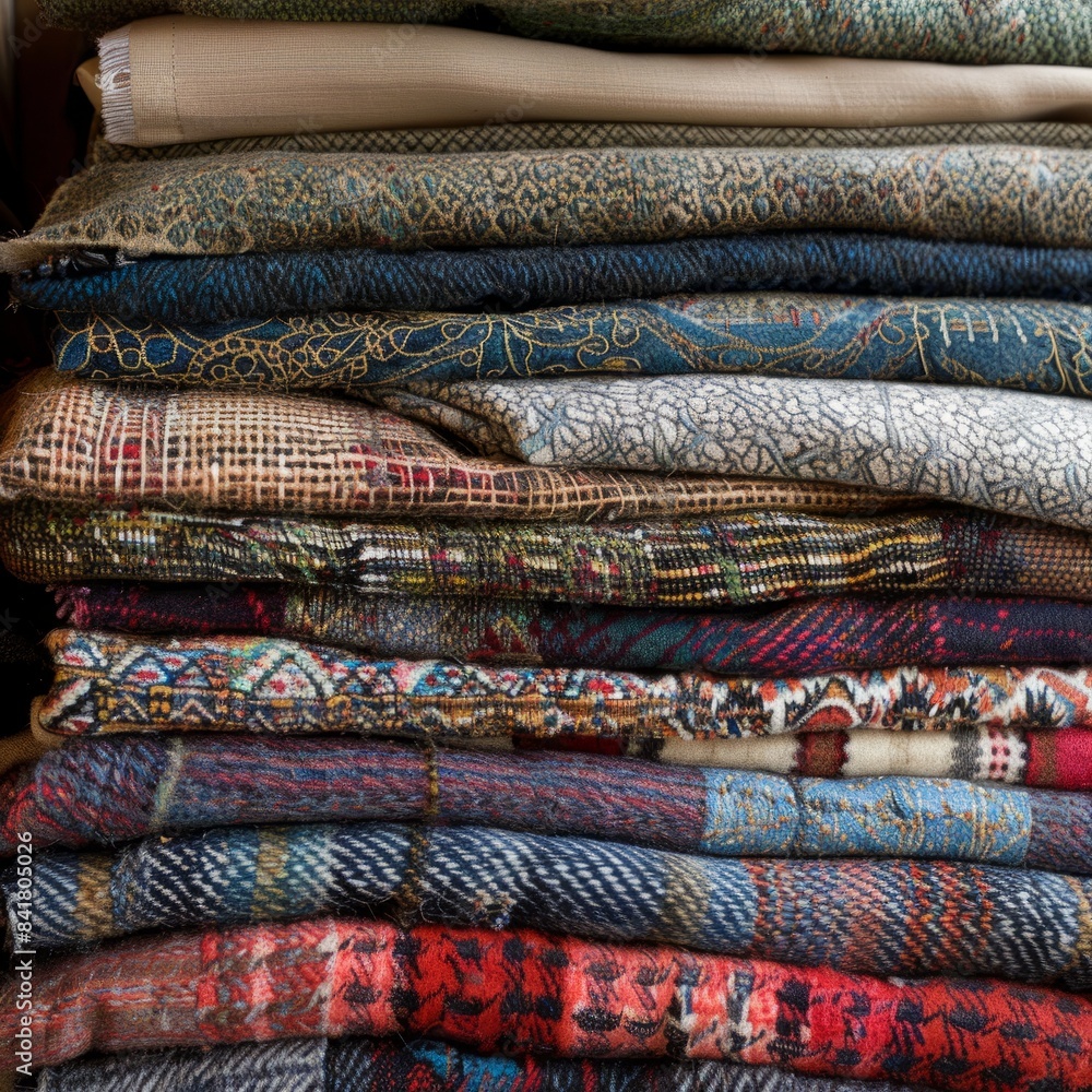 Pile of textiles background Pile of textiles background