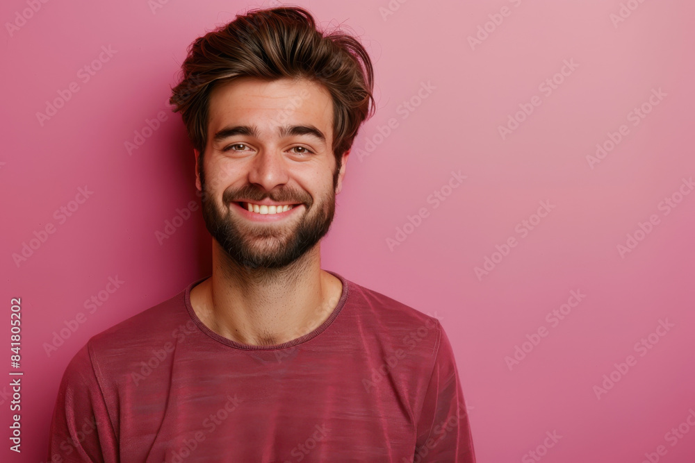 Fototapeta premium A close up portrait of a young man with a subtle smile