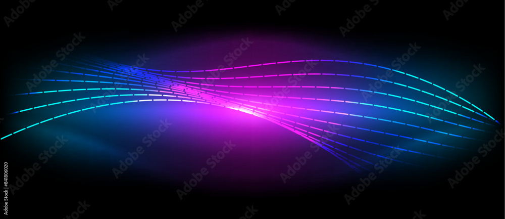 Neon wave lines with blend effect. Vector Illustration For Wallpaper, Banner, Background, Card, Book Illustration, landing page Neon wave lines with blend effect. Vector Illustration For Wallpaper, Banner, Background, Card, Book Illustration, landing page