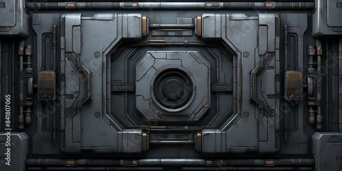 Fototapeta Naklejka Na Ścianę i Meble -  Future galaxy space ship sci fi panel decoration background view