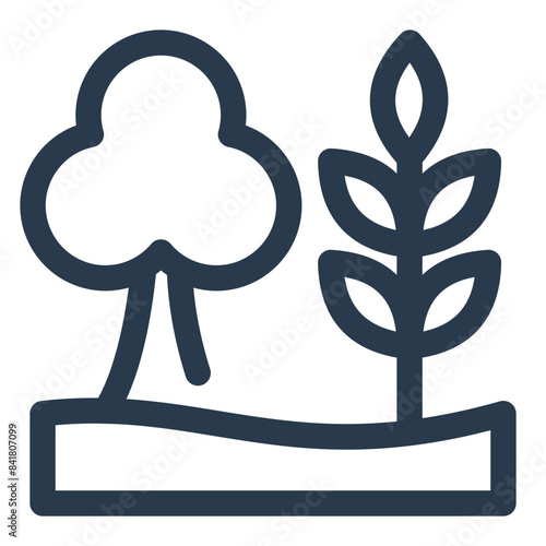 Agroforestry Integration in Farming Vector Icon Illustration