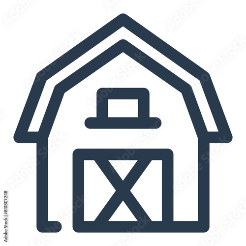 Farmhouse Construction and Design Vector Icon Illustration