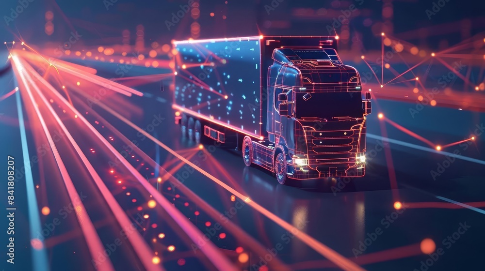 logistic transportation network concept with ai technology for supply chain management and economic improvement digital illustration logistic transportation network concept with ai technology for supply chain management and economic improvement digital illustration