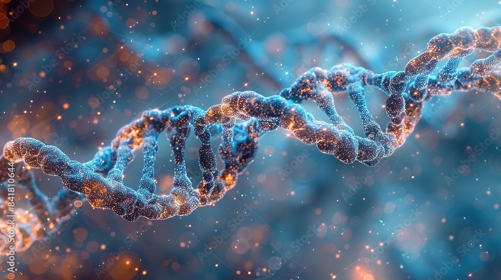 Visualize an abstract background featuring waves of blue and white hues, with geometric patterns resembling DNA strands. This imagery symbolizes scientific technology and genetic concepts. Visualize an abstract background featuring waves of blue and white hues, with geometric patterns resembling DNA strands. This imagery symbolizes scientific technology and genetic concepts.