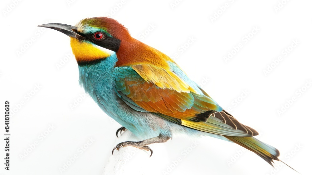 European Bee-Eater full body clearly photo on white background , European Bee-Eater full body clearly photo on white background ,