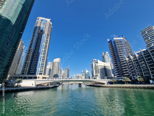 Photography wonderful views of the Marina district in Dubai