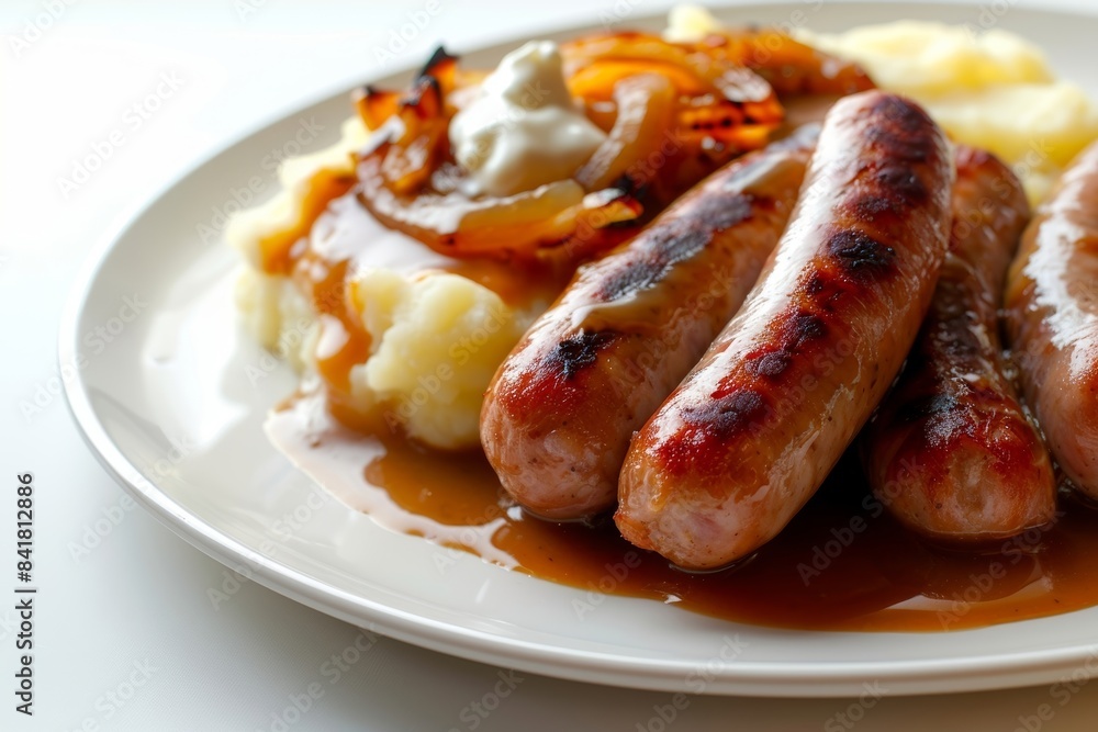 Exquisite Bangers and Mash with Freshly Ground Black Pepper Exquisite Bangers and Mash with Freshly Ground Black Pepper
