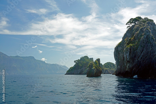 Yacht trip. Islands of Italy near the Sorento Peninsula