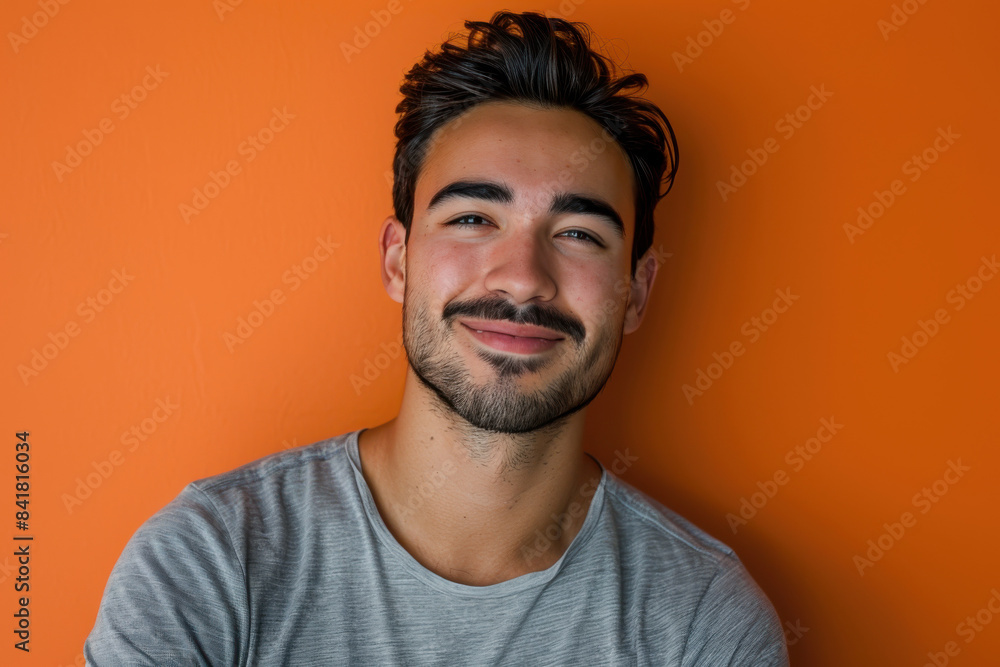 Fototapeta premium A close up portrait of a young man with a subtle smile