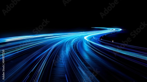 Obraz na płótnie Dynamic Light Trails on a Highway at Night, Generative AI w salonie